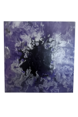 Buy Black Purple White Abstract Fluid Art Painting – Original Acrylic Pour Canvas 12x12